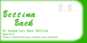 bettina back business card